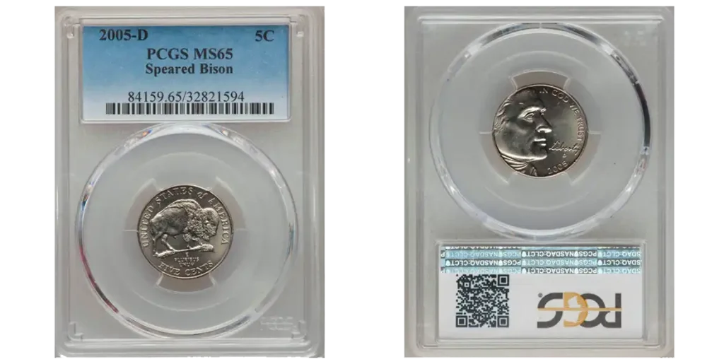 2005-D Speared Bison auction lot with price